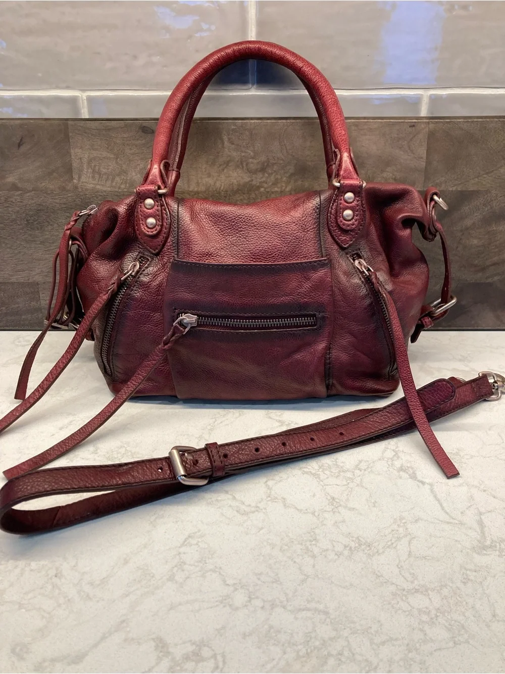 FREE PEOPLE We the Free Baby Emerson Leather Tote Bag in Red Rock - Picture 3 of 10